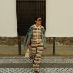 Pantalón telar líneas