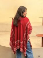 Chal étnico rojo-beige - Imagen 3