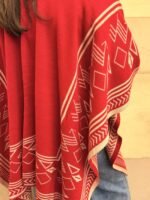 Chal étnico rojo-beige - Imagen 4