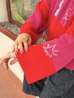 Polo trazos rojo -  fucsia - Imagen 3