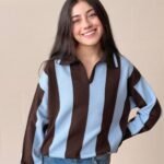 Polo siena café-azul