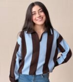 Polo siena café-azul