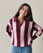 Polo siena vinotinto - rosa