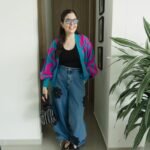 Cárdigan candy azul- fucsia