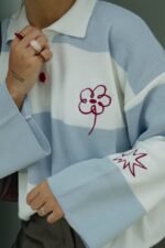 Polo trazos azul - blanco - Imagen 4